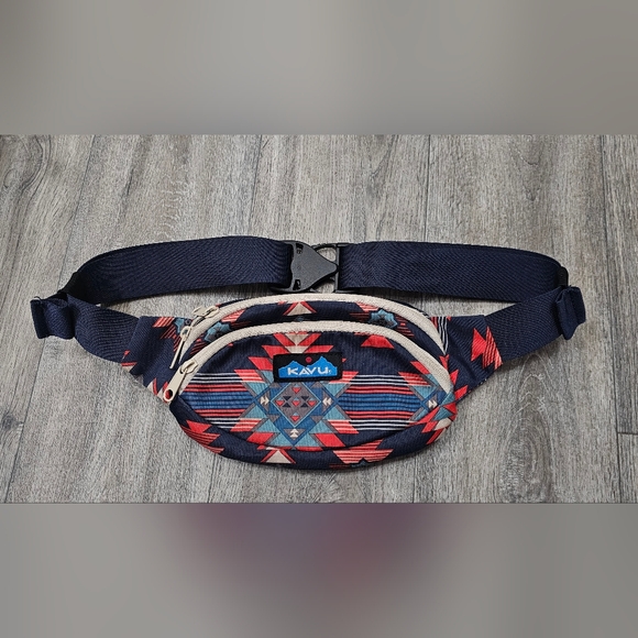 Kavu Other - Kavu Tribal Print Belt Bag - Red and Blue